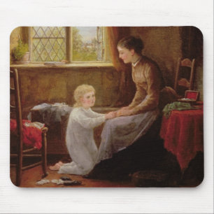 Läggdags 1890 (olja på panel) musmatta