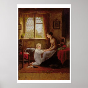 Läggdags 1890 (olja på panel) poster