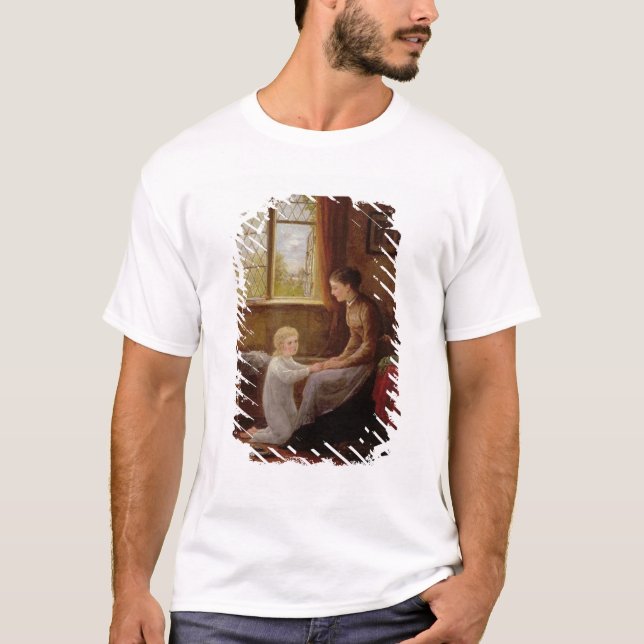 Läggdags 1890 (olja på panel) t-shirt (Framsida)