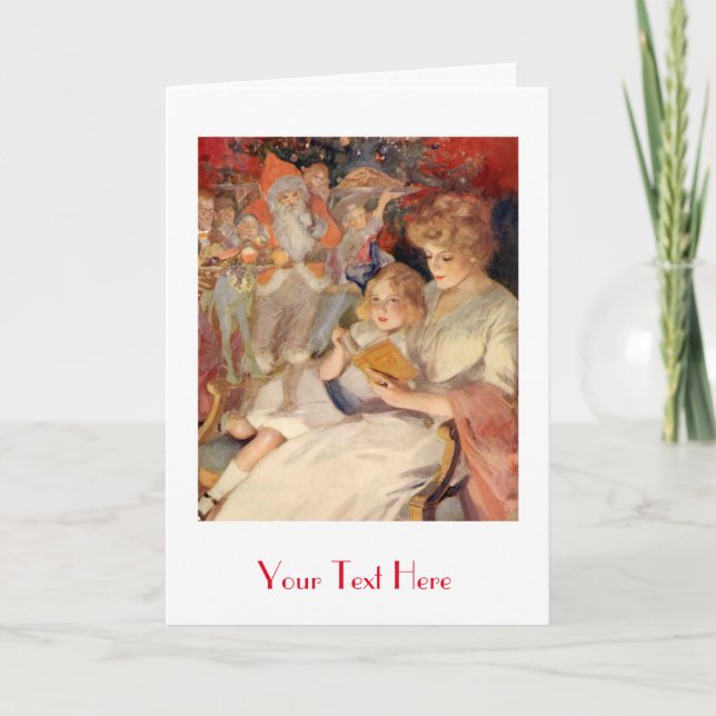 Läggdagsberättelse på jul Eve. Helgkort (Framsida)