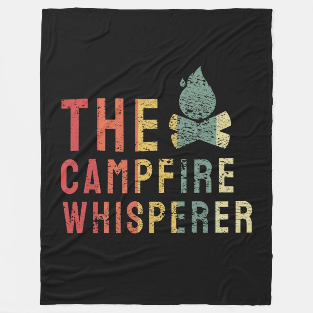 Lägger eld - Campfire Whisperer Fleecefilt (Framsidan)