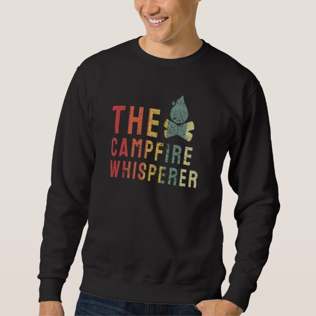 Lägger eld - Campfire Whisperer Lång Ärmad Tröja (Framsida)