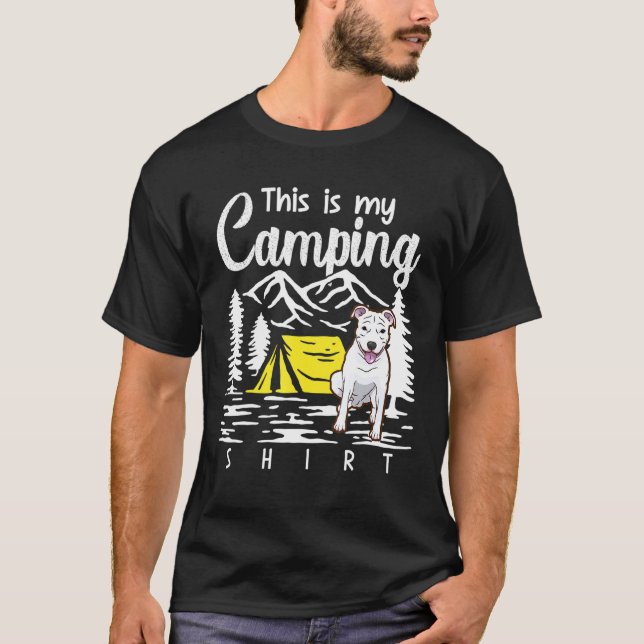 Lägger eld på Pitbull Det här är min camping T Shirt (Framsida)
