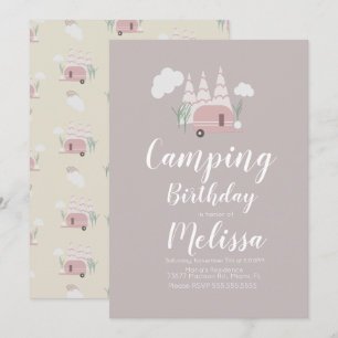 Läggereld Camping Utomhus Födelsedags Boho Inbjuda Inbjudningar