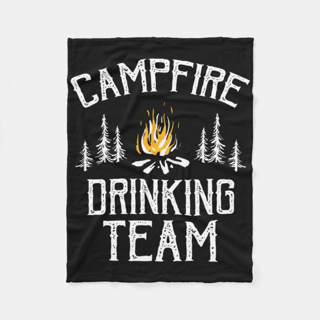 Läggereld Drickande Team Camping Älskare Camper  Fleecefilt (Framsidan)