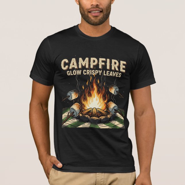 Läggereld Glöd Knastrande Löv Marshmallow Rost T Shirt (Framsida)