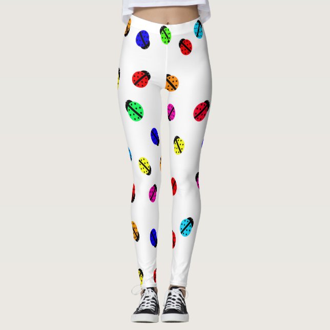 Laggning av flerfärgade Nyckelpigor Leggings (Framsida)