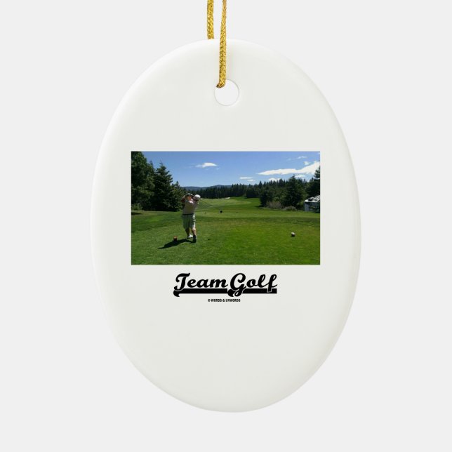 LagGolf (golfaren på golfbana) Julgransprydnad Keramik (Baksidan)