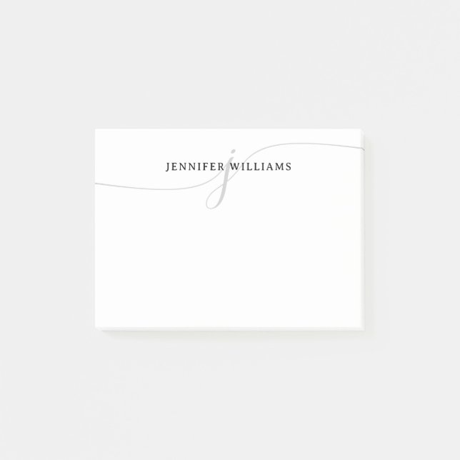 Låggradig svartfärgad Grått-skriptmonogram med Chi Post-it Block (Framsida)