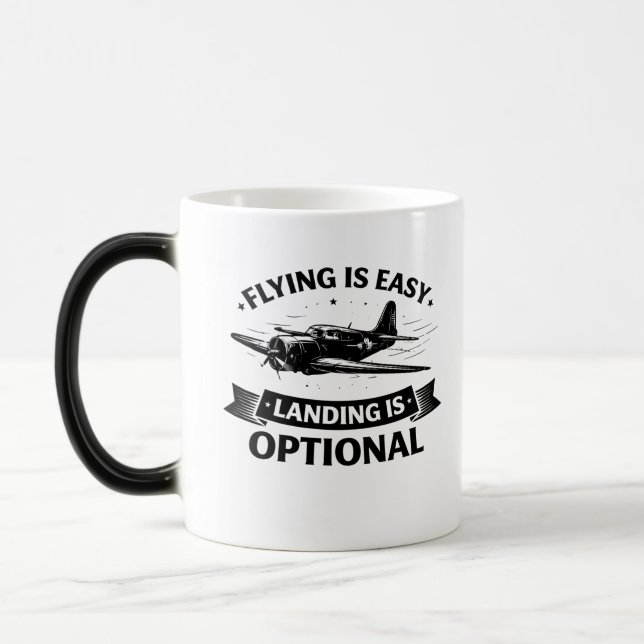 Låghöjdshumor Warbird Pilot T-shirt Magisk Mugg (Vänster)