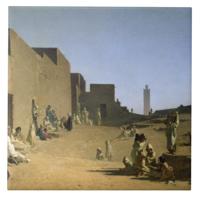Laghouat i den algeriska Sahara, 1879 Kakelplatta (Framsidan)