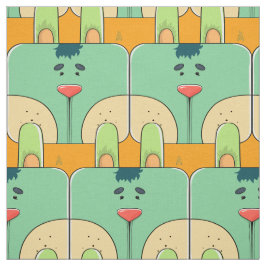 Lagkaninansikte - grönt och orange tyg