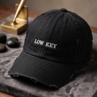 Lågkey Vintage Distressed Svart Basebollmössa | Mi Broderad Keps