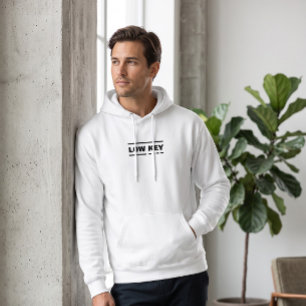 Lågklintensiv minimalistisk vit överdel med huva hoodie