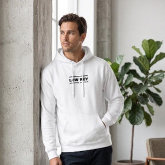 Lågklintensiv minimalistisk vit överdel med huva | hoodie