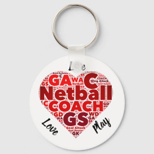 Lagledare för Netball för hjärtadesign inspirer Nyckelring