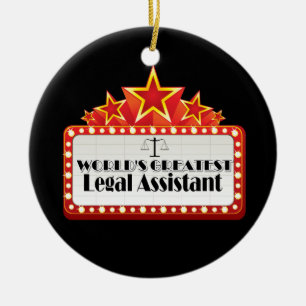 Laglig assistent för världsmästare julgransprydnad keramik