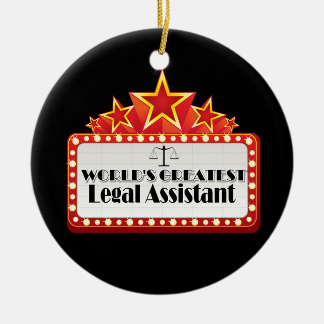 Laglig assistent för världsmästare julgransprydnad keramik (Framsidan)