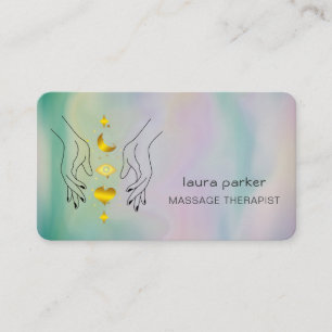 Lagning av massage av Händer Thearapist Holistic F Visitkort