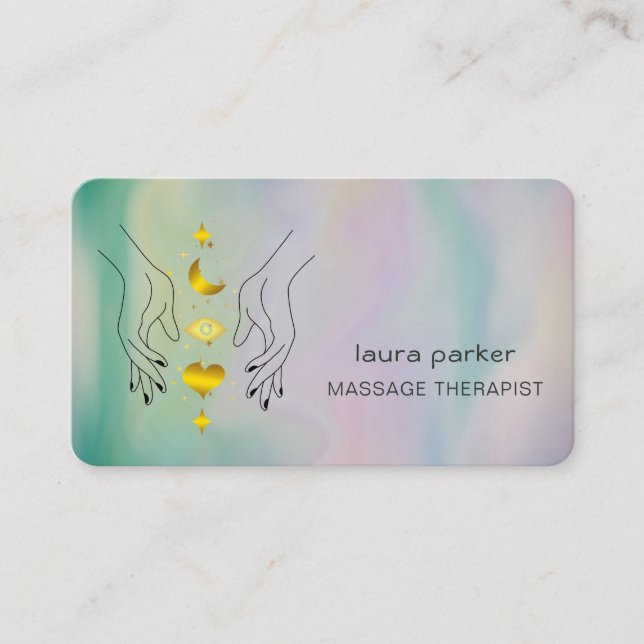 Lagning av massage av Händer Thearapist Holistic F Visitkort (Framsida)