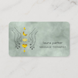 Lagning av massage av Händer Thearapist Holistic F Visitkort
