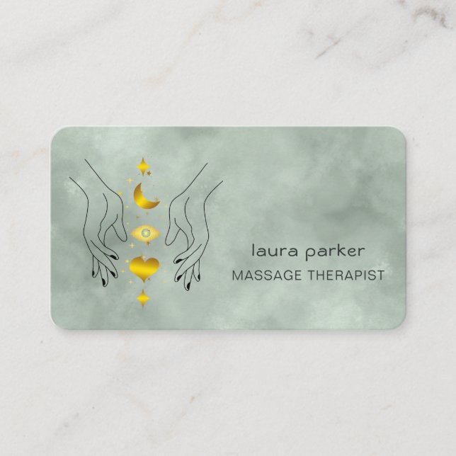 Lagning av massage av Händer Thearapist Holistic F Visitkort (Framsida)