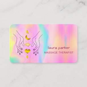 Lagning av massage av Händer Thearapist Holistic F Visitkort