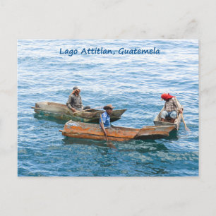 Lago Atitlan-fiskare på vykortet sjö Vykort