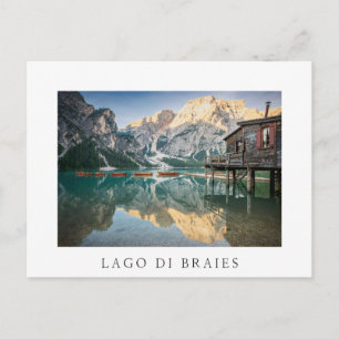 Lago di Braies i Dolomiterna i Italien Vykort