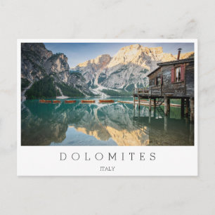 Lago di Braies i Dolomiterna i Italien Vykort