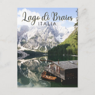Lago di Braies Italien Resa Konst Vintage Vykort