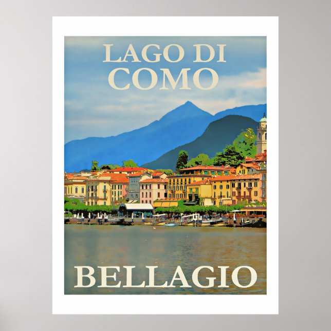 Lago di Como, Bellagio, Italien Poster (Framsidan)