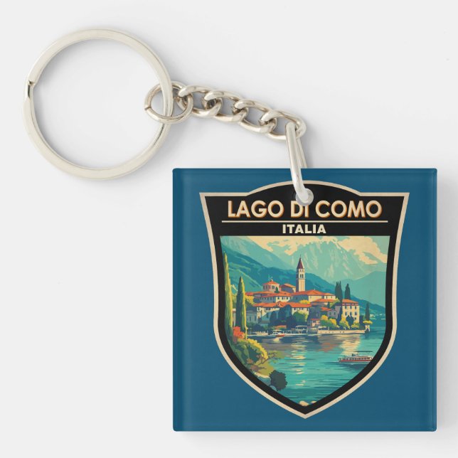 Lago di Como Italia Travel Art Badge (Framsidan)