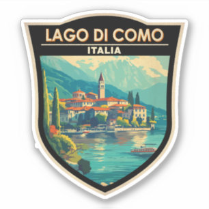 Lago di Como Italia Travel Art Badge Klistermärken