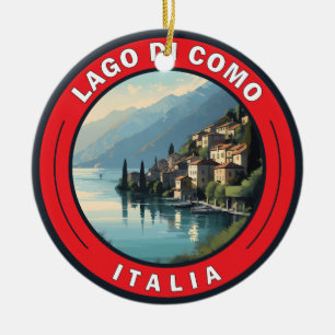 Lago di Como Italien Badge Julgransprydnad Keramik