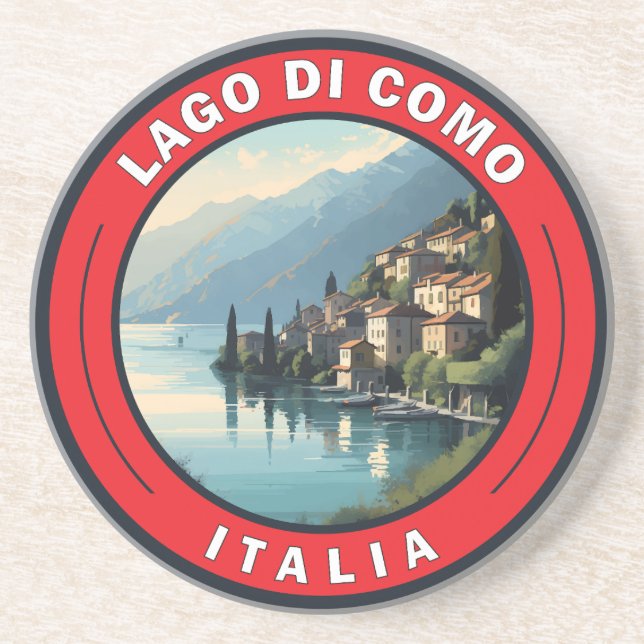 Lago di Como Italien Badge Underlägg (Framsidan)