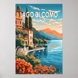 Lago di Como Italien Resa Konst Vintage Poster