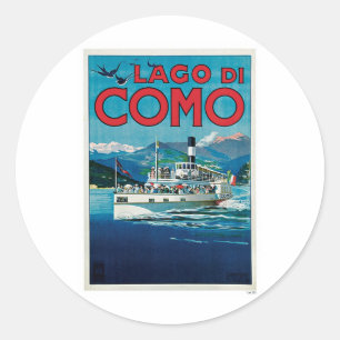 Lago Di Como Italien Vintage resor Runt Klistermärke