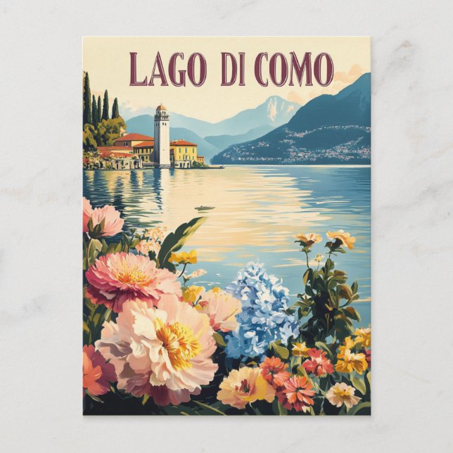 Lago Di Como Travel-vykort Vykort (Framsida)