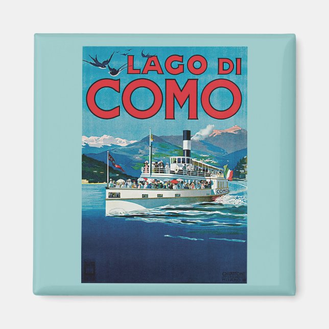 Lago Di Como Vintage resor Poster Magnet (Framsidan)