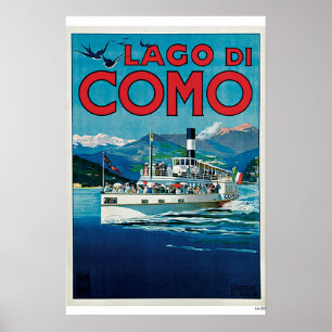 Lago Di Como vintage resoraffisch Poster