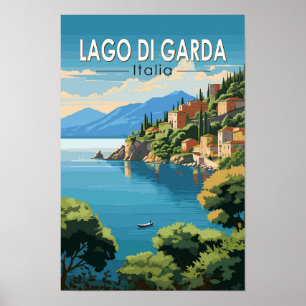 Lago di Garda Italien Resa Konst Vintage Poster