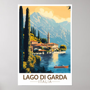 Lago di Garda Italien Resa Konst Vintage Poster