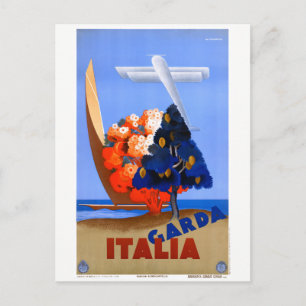 Lago di Garda Sjö Garda Italien Vintage affisch Vykort