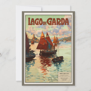 Lago di Garda, Sjö Garda, Italien Vintage resor, L