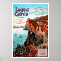 Lago di Garda, Tremonsin, Italien Travel Poster
