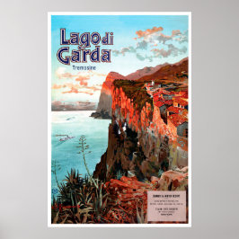Lago di Garda, Tremonsin, Italien Travel Poster