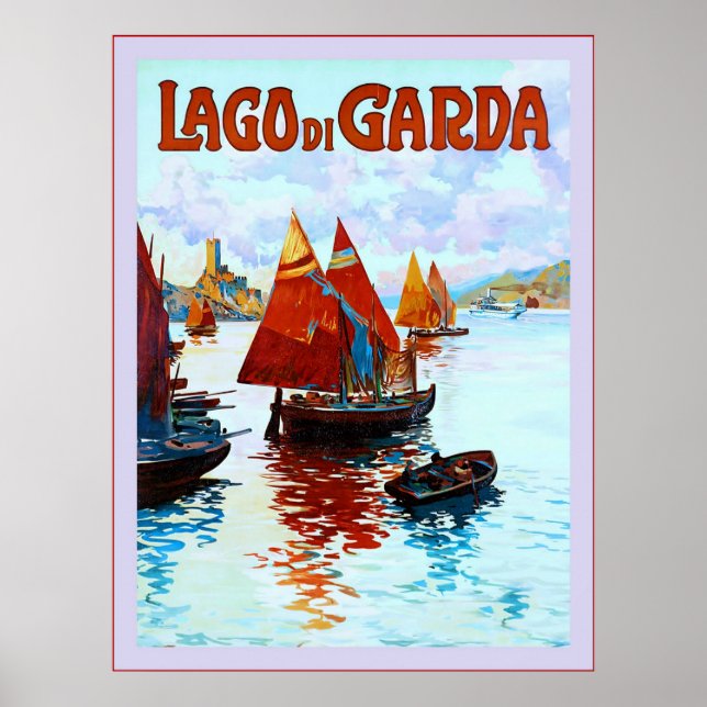 Lago di Garda ~ Vintage Italy Travel Poster (Framsidan)