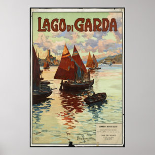 Lago di Garda Vintage resor Poster Ad Retro Print