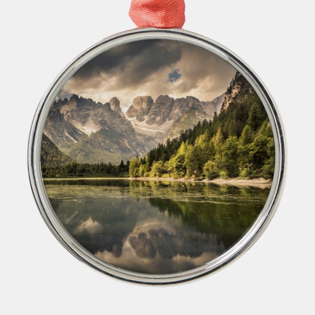 Lago Di Landro Dürrensee, italien Julgransprydnad Metall (Framsidan)